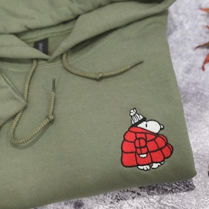 Embroidered Cute Dog Winter Sweatshirt, Cute Winter Sweatshirt, Funny cozy cartoon sweatshirt, Cute ,Holiday Sweaters, Christmas Gift